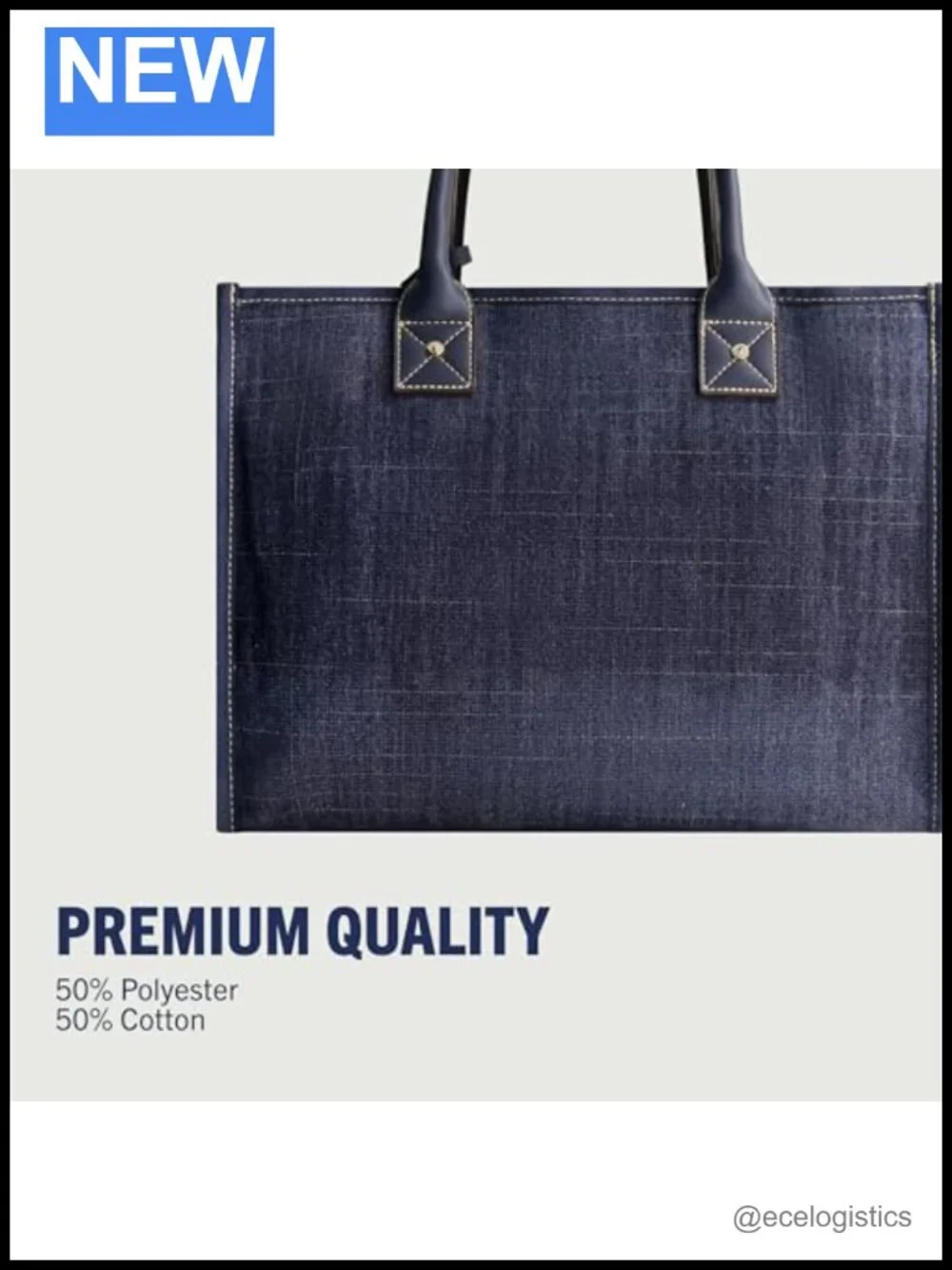 True Religion Denim Tote Bag with Buddha Logo Patch, Travel Handbag